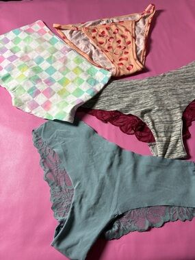 Women's Bikini & Hipster Underwear Set - Peach, Gray, Blue, Pastel